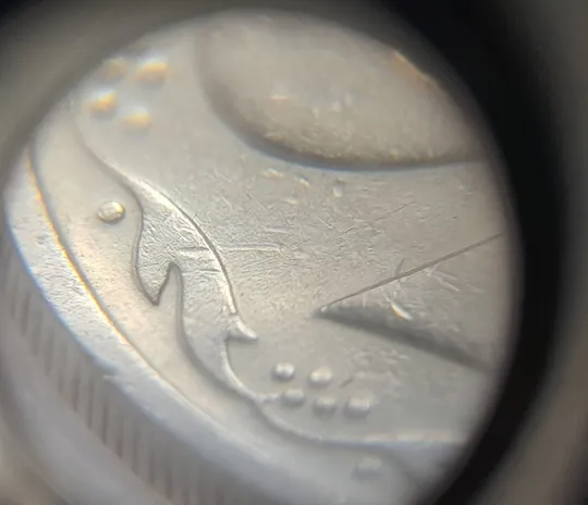 (7827) 10 копійок 1992 2.1ВАм гарне зминання елементів зображення на реверсі та аверсі (10 копеек 1992 брак) 2.1ВАд Де купити