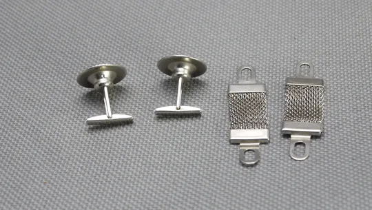 Запонки круглі сріблясті з блакитними вставками стара радянська біжутерія Вживане Продаж