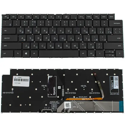 фото, Клавиатура для ноутбука DELL (Vostro: 5310, 5320) рус, черный, подсветка клавиш, без фрейму