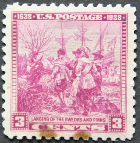 США Переселенцы из Швеции и Финляндии 1938 Sc.836 Ціна