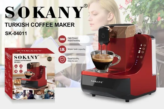 Кофеварка для приготовления турецкого кофе SOKANY SK-04011, 700Вт, 12Bar Ціна