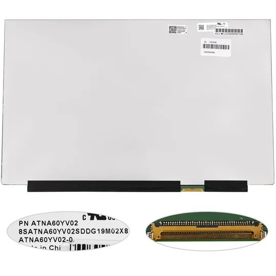 Матриця 16.0&quot; ATNA60YV09-0 (3840*2400, 40pin(eDP, IPS, DCI-P3 100%), OLED, SLIM(без доп. панелі), глянець, роз&#039;єм праворуч внизу) Ціна