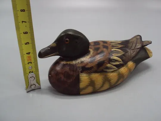 Купити Фигура утка дерево статуэтка уточка селезень высота 5,5 см, длина 13 см №3