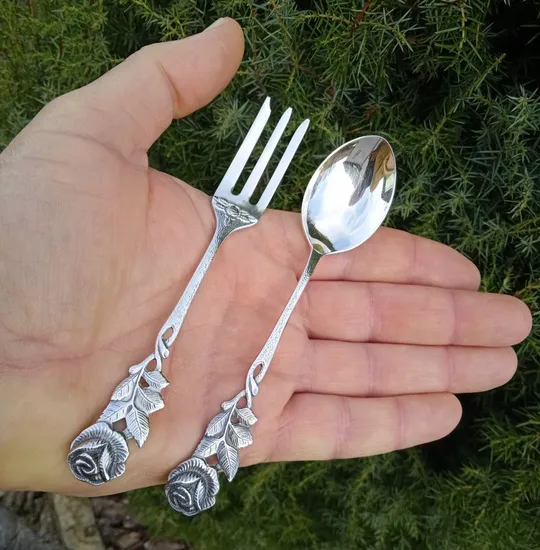 Посріблені виделочки і ложечки 6+6 шт. Hildesheimer Rose срібло 100 ANTIKO Продаж