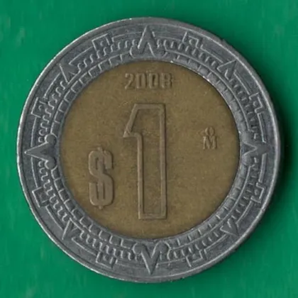 фото, 1 песо 2008 року Мексика [МШ1]