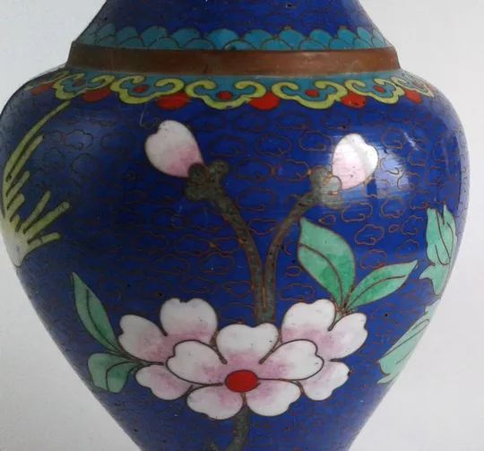 Колекційна антикварна ваза клуазоне Cloisonne мідь XIX століття Недорого