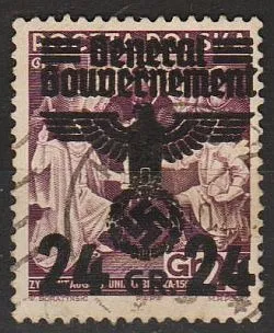 фото, 1940 - Рейх - GG - Надрук 24 Mi.22 _гаш