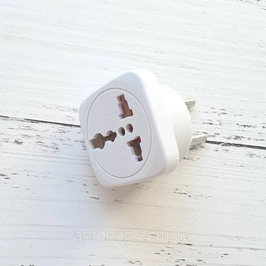 Мережевий перехідник адаптер Travel Adapter на євро розетку Europlug вилка 10A 250V Білий Ціна