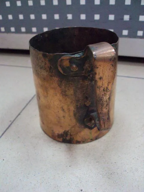 Кружка медь старая высота 11,5 см, диаметр 10,9 см №261 З аукціону