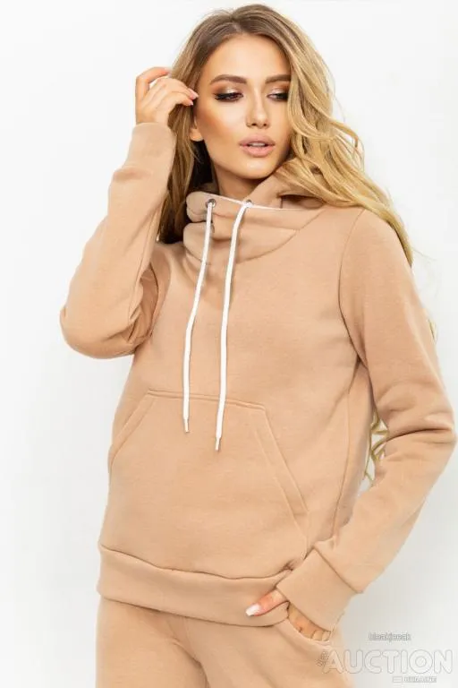 Купити Спорт костюм женский на флисе, цвет темно-бежевый, 102R016-1