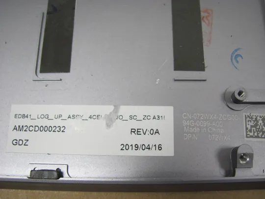 номер0190-7 Кришка панель палмрест AM2CD000232 072WX4 для DELL Latitude 7400 2-in-1 оригінал З аукціону