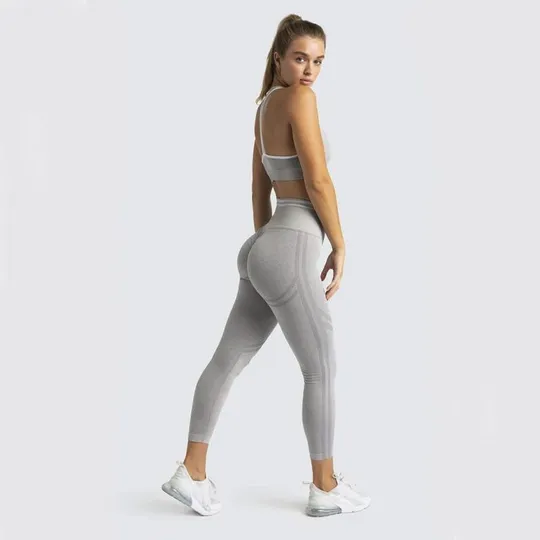 Купити Комплект для фитнеса топ и леггинсы 10522 M серый