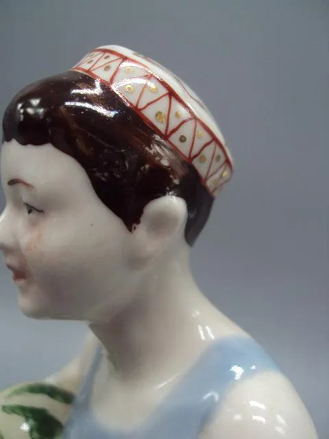 Фигура фарфор статуэтка Городница мальчик с арбузами узбек несет арбузы высота 22,5 см №14453 Інтернет-аукціон