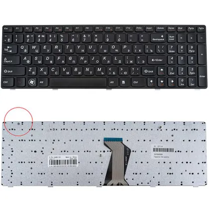 фото, УЦІНКА!!! Клавіатура для ноутбука LENOVO (G580, G585, N580, N585, Z580, Z585) rus, black, black frame