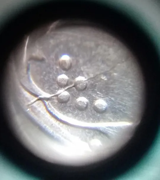 (1426) 5 копійок 1992 розкол на реверсі від канту через 2 гроно (1 варіант) (5 копеек 1992 брак) Недорого