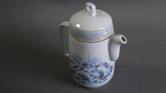 Чайник кавник Зима старий радянський порцеляна Баранівка Вживане З аукціону