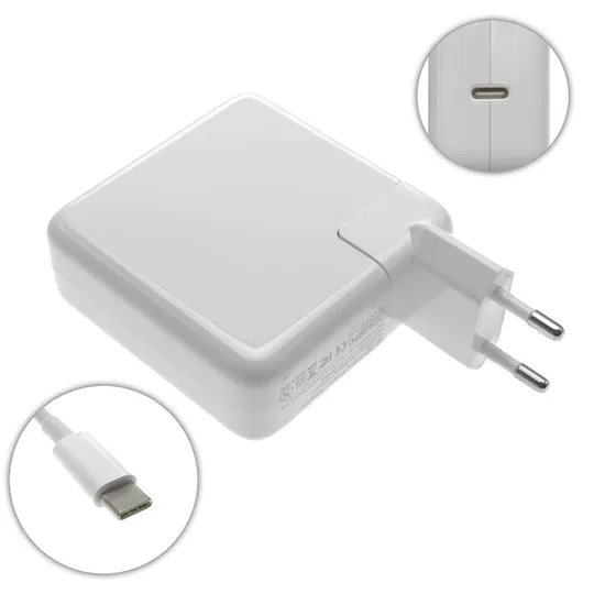 Купити Блок живлення для ноутбука APPLE TYPE-C 61W, White (з кабелем!) (A1718)