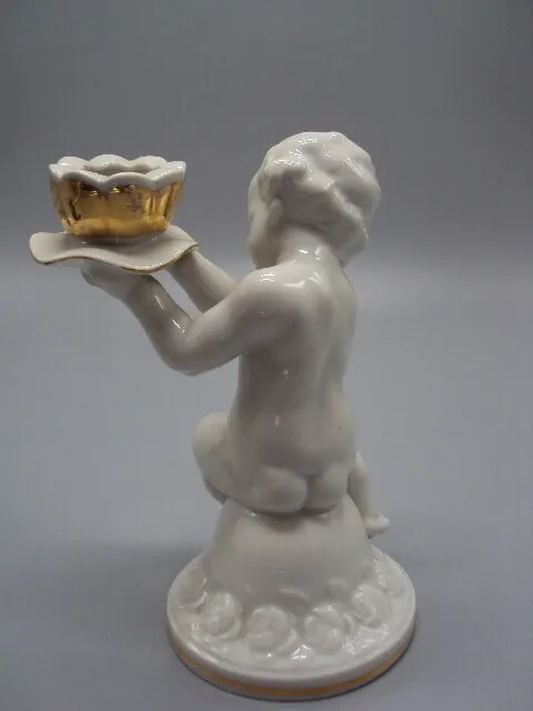 Подсвечник фигура фарфор Германия Metzler with ortloff 1940 мальчик путти ребенок 14,5 см №15457 Продаж