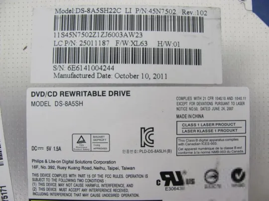 №257-5 DVD-привод для LENOVO ThinkPad Edge 14 / E40 and Edge 15 / E50 оригінал Продаж