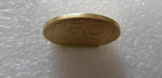 (2632) 50 копійок 1992 1БАм царапина штемпеля в "КРА" + поворот (50 копеек 1992 брак) Де купити