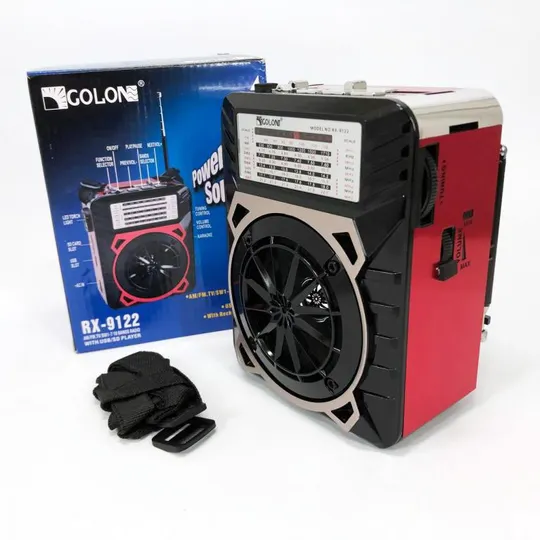 Купити Радиоприемник GOLON RX-9122 портативная колонка всеволновое переносное радио FM фонарь LED. Цвет: к