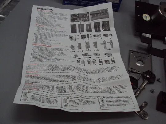 Замок дверной накладной с поворотной ручкой GERDA TYTAN ZX титан б/у №16022 Інструкція