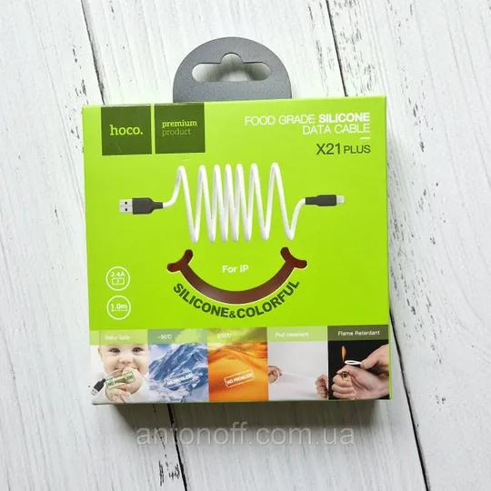 Купити Кабель Hoco X21 Plus Silicone Cable Lightning силіконовий (1м 2.4A) Оранжевий