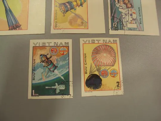 марки серия Вьетнам космос интеркосмос лот 5 шт гаш без зубцов №1409 Продаж