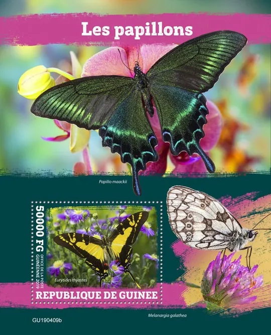 Гвинея-Бабочки-2019. Чистый полный красивый комплект. MNH. Ціна
