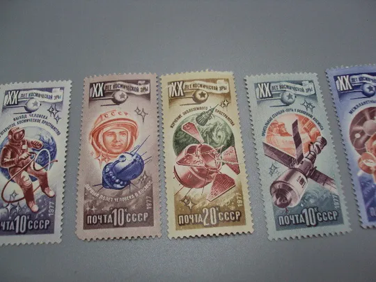 Марки серия ссср 1977 год космос 20 лет космической эры спутник космонавт негаш лот 6 шт №18108 Де купити