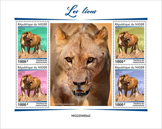 Нигер-Львы-2022. Оптовый Лот! Чистые полные изумительно красивые-4 комплекта. MNH. Де купити