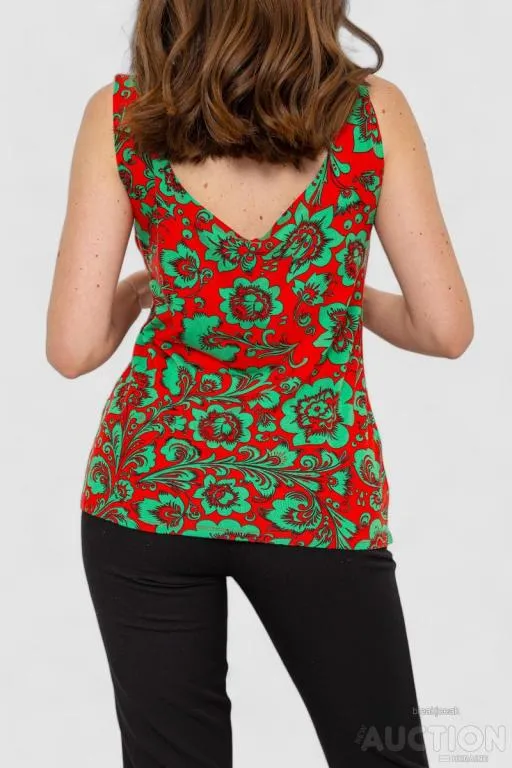 Майка женская, цвет красно-зеленый, 186R141 Продаж