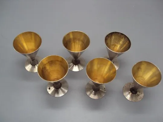 Рюмки Таллин серебро 9U 916 проба позолота вес 191,29 г рюмка высота 6,8 см лот 6 шт №11823 Де купити