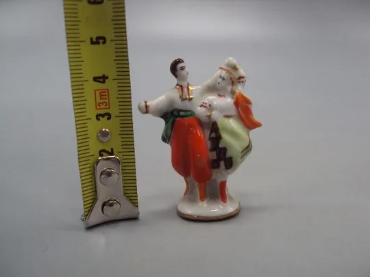 Купити Фигура фарфор статуэтка миниатюра Барановка танцоры украинский танец 4,4 см под реставрацию №19