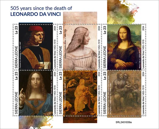 Купити Сьерра Леоне-Леонардо да Винчи-2024. Чистый полный комплект -М/Лист+2 Блока.MNH.