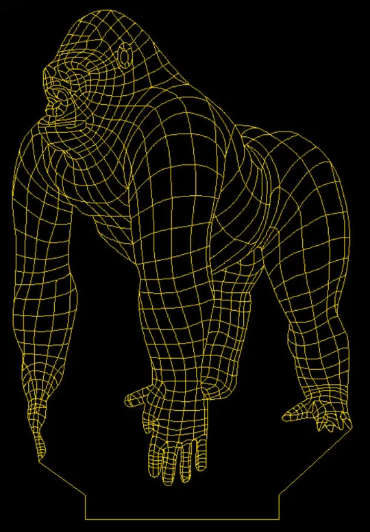 Акриловий світильник-нічник горила жовтий tty-n000701 Ціна