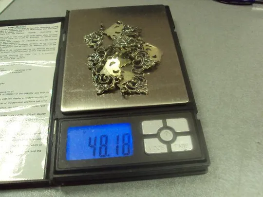 Женское колье розы ожерелье цепочка розочки листья серебро 835 проба BAS европа вес 48,18 г №669 Характеристики