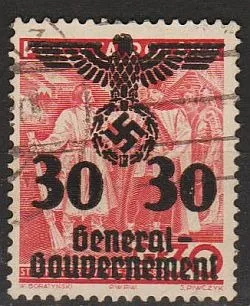 фото, 1940 - Рейх - GG - Надрук 30 Mi.23 _гаш
