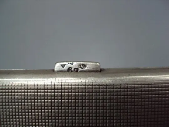 Портсигар серебро 835 проба РА 67 вес 151,15 г размер 8,2х10,1 см №3334 Продаж