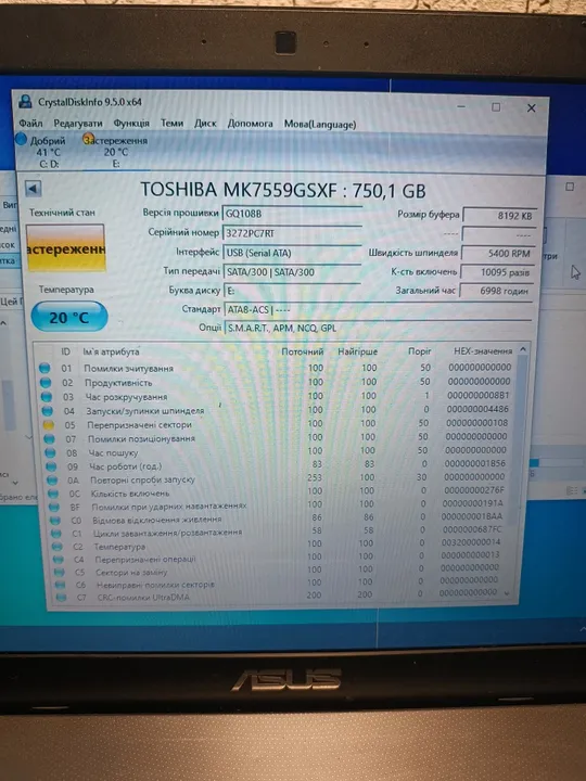 Купити Жорсткий диск 2.5" Toshiba 750 GB Sata 2