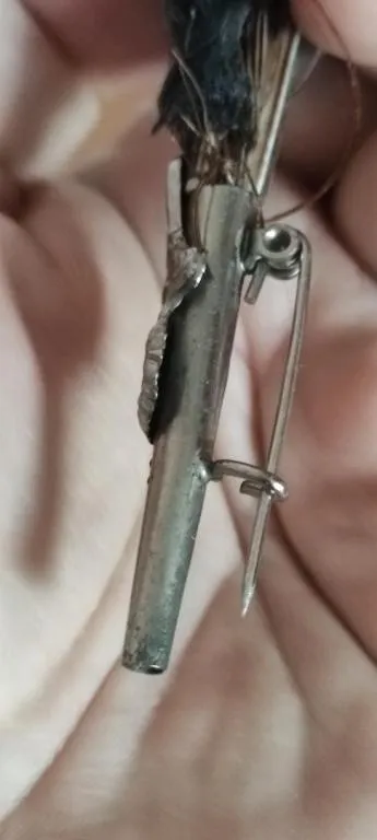 Винтажная альпийская брошь для шляпы охотника, серна, перья фазана dn352 З аукціону