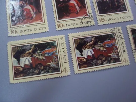 марки серия СССР 1973 живопись искусство Ренуар Моне Бастьен Стен лот 12 шт гаш и негаш №3424 Інтернет-аукціон