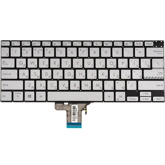 Купити Клавіатура для ноутбука ASUS (X3400, X7400 series), rus, silver, без кадру, підсвічування клавіш