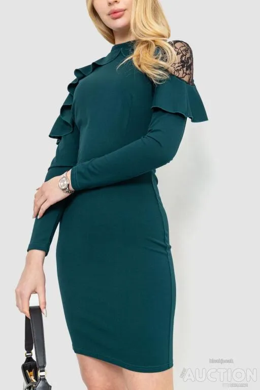 Платье нарядное, цвет темно-зеленый, 214R401 З аукціону