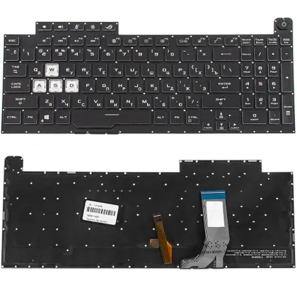 фото, Клавиатура для ноутбука ASUS (G731GD, G731GT, G731GU) rus, black, без фрейма, подсветка клавиш (RGB 4) (ОРИГИНАЛ)