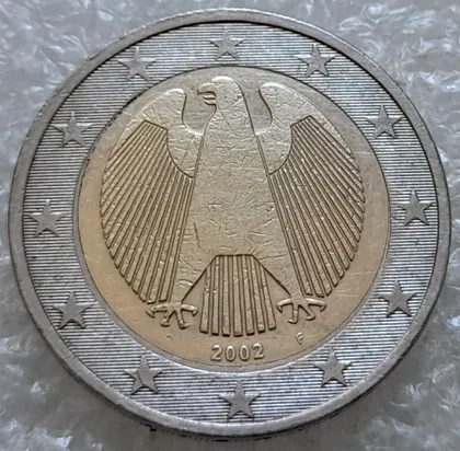 фото, (6672ря) 2 євро 2002 Німеччина, F (2 евро 2002 Германия, ФРГ, ФРН)