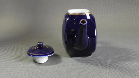 Чайник заварочный ГЖЕЛЬ кобальтовый синий фарфор БУ порцеляновий заварювальник Продаж