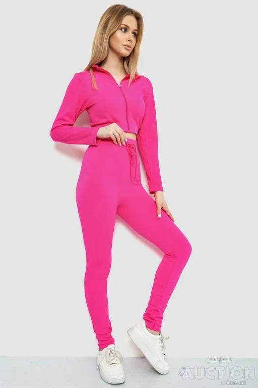 Костюм женский в рубчик, цвет розовый, 244R14302 З аукціону