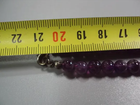 Набор серьги, браслет и колье ожерелье бусы капельки аметист натуральный камень №11250м Інтернет-аукціон