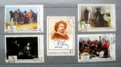 фото, РЕПИН - ЖИВОПИСЬ = СССР - СРСР = 1969 р. = гаш. ==